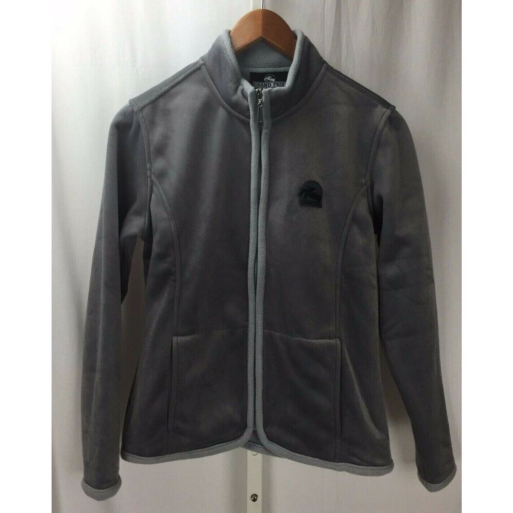 Grand Prix Gray Velour Full Zip Jacket Sz M